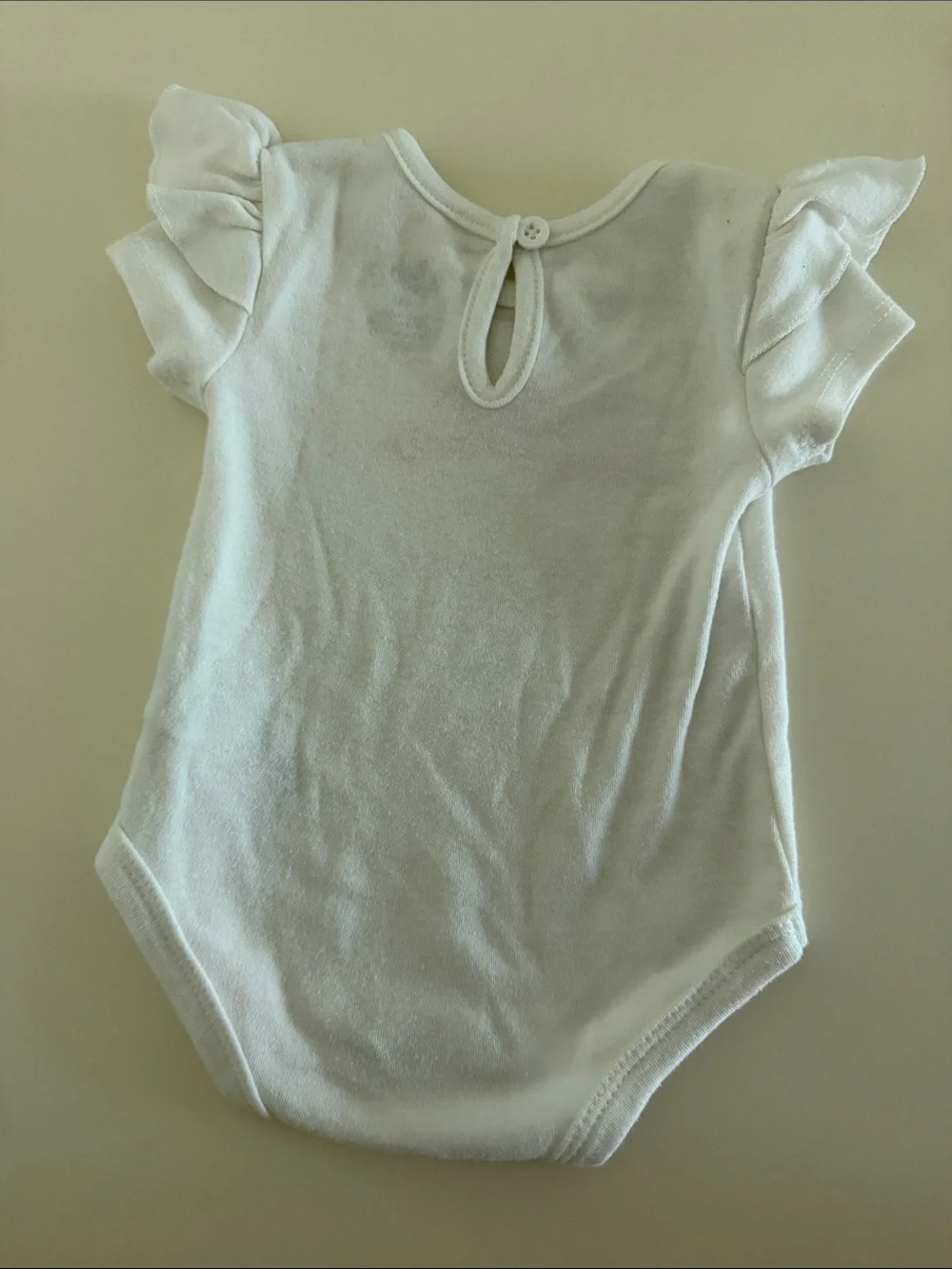 Baby Essentials White Infant Bodysuit with pink embroidered Print